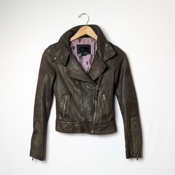MACKAGE For ARITZIA Kenya Leather Jacket Biker Coat XXS - Picture 11 of 16